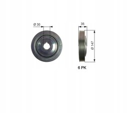 Gates TVD1101 For citroen peugeot gates tvd1101 pulley, crankshaft