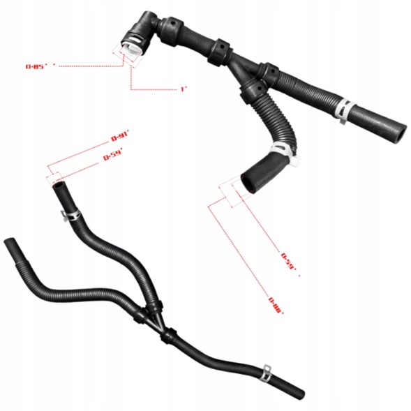 Mertt  Chrysler n&amp;country dodge grand caravan 2011-20 heater cables hose