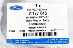 Ford OE FR33-2B557-GE Brake hose left front mustang 2015-17, 17-