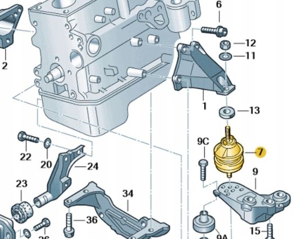 Audi OE  Original engine pillow audi 8d0199379aq aso