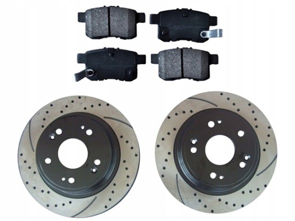 ATM Mikoda 44041s_24017 Drilled slotted sport discs + rear brake pads accord viii 8 08-15