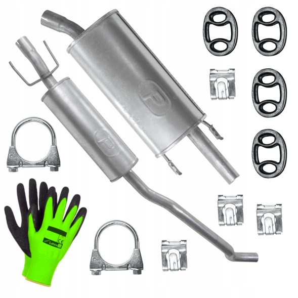 Polmostrów POL-G5Z26C1P7F1U1E6 Set of silencers opel corsa 2 ii b 93 - 00 1.2 / 1.4 / 1.5 d / 1.6 / 1.7 d