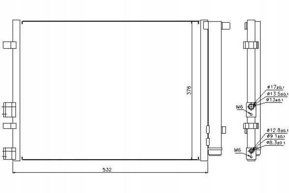 Nissens 940221 NIS/GIFT Air conditioning condenser hyundai i20 1.2-1.6 09.08-1 + driver assistant #31