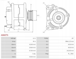 AS-PL A6607S Samurai 1.3, samurai 1.3 awd, sj 413 1.3, swift 1.0, swift 1.0 turbo, swif
