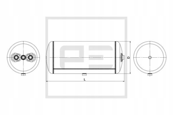 PE Automotive 016.376-80A Air tank of pneumatic system 016.376-80a