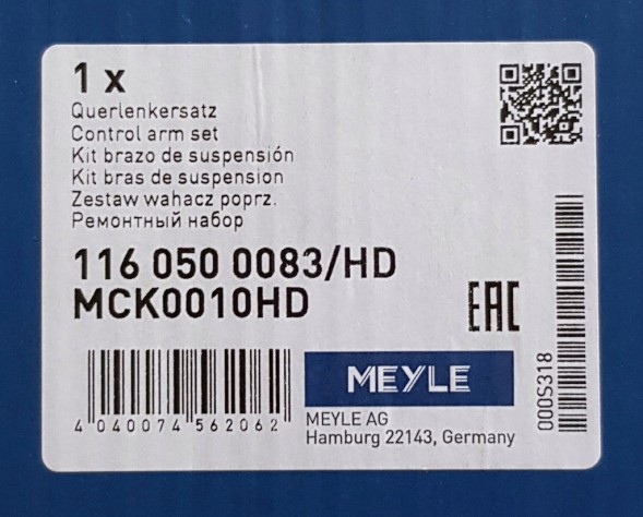 Meyle 116 050 0083/HD Meyle vw suspension repair kit front a4 01- set