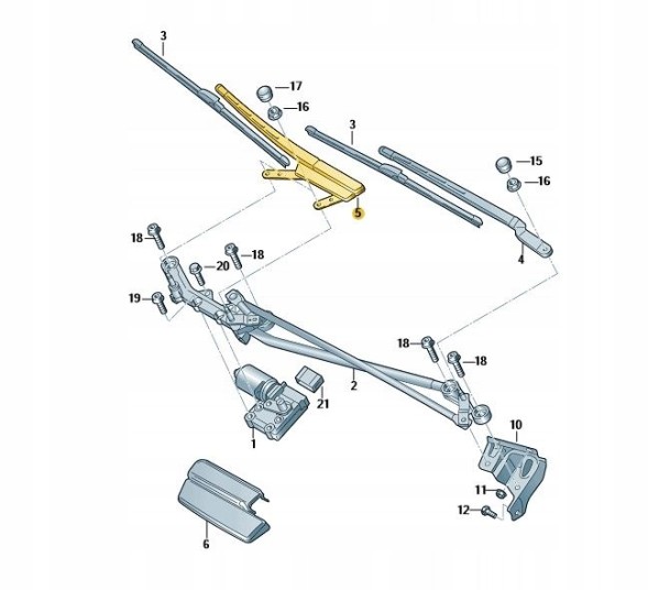 BG 4L1955408B1P9 Vw wiper arm