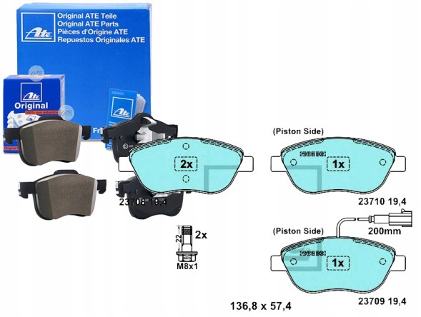ATE 58891586 ATE Ate13.0470-3983.2 set of brake pads ceramic + driver assistant #33