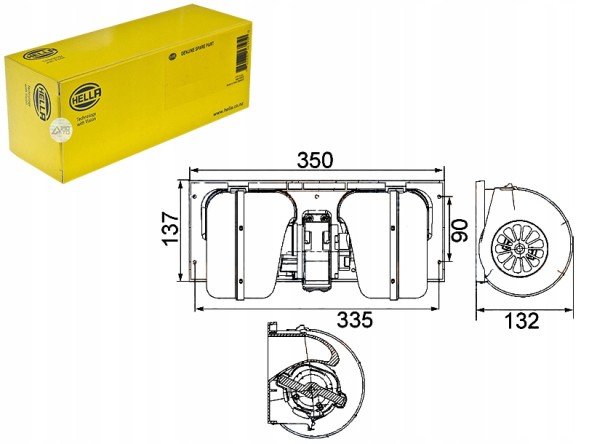 Hella HEL8EW 351 024-491(EXT) Hella blower fan hella 1672646 1331270 74 + collision set #30