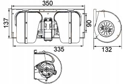 Hella HEL8EW 351 024-491(EXT) Hella blower fan hella 1672646 1331270 74 + collision set #30