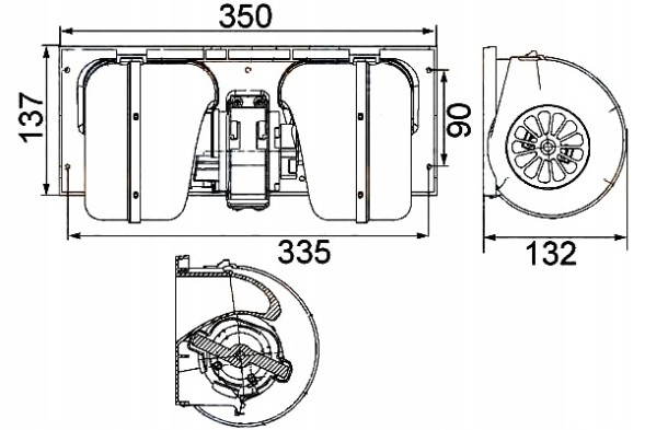 Hella HEL8EW 351 024-491(EXT) Hella blower fan hella 1672646 1331270 74 + collision set #30