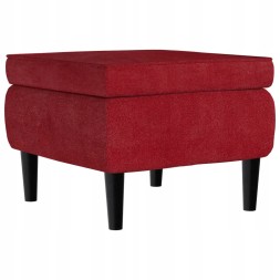 Renault OE  Vidaxl footrest with wooden legs, wine red, upholstered in velvet