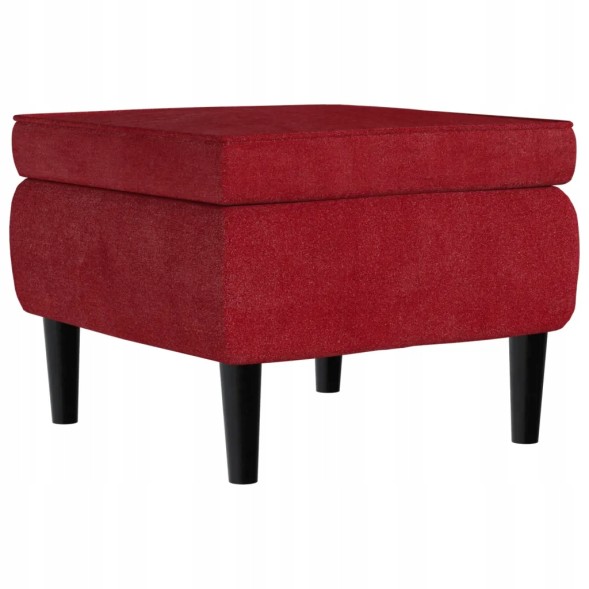 Renault OE  Vidaxl footrest with wooden legs, wine red, upholstered in velvet