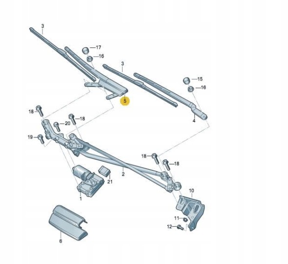 Audi OE  Wiper arm right passenger audi q7 4l1955408b