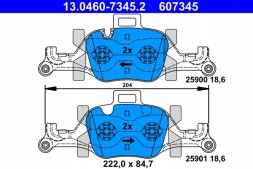 ATE 13.0460-7345.2 Brake pad set, disc brakes ate 13.0460-7345.2