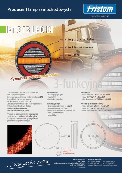 Fristom FT-213 FT-214 Rear lamp led round lamps set trailer tow truck semitrailer autotow truck