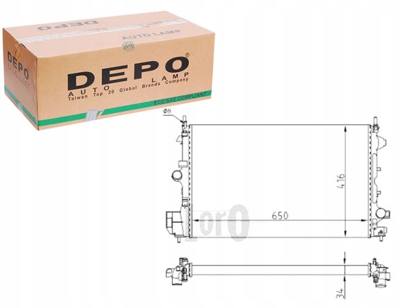 Depo PRO/037-017-0085 DEP Cooler vectra c,fiat croma depo + collision assistant #34