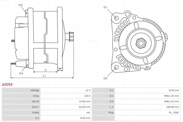 AS-PL A0059(P) Alternator - as-pl a0059
