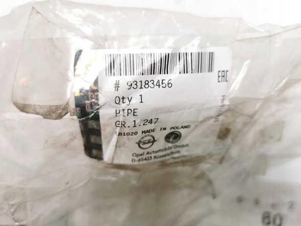 Opel OE  Cooling pipe 1.3 cdti – opel agila, corsa, meriva oe 93183456