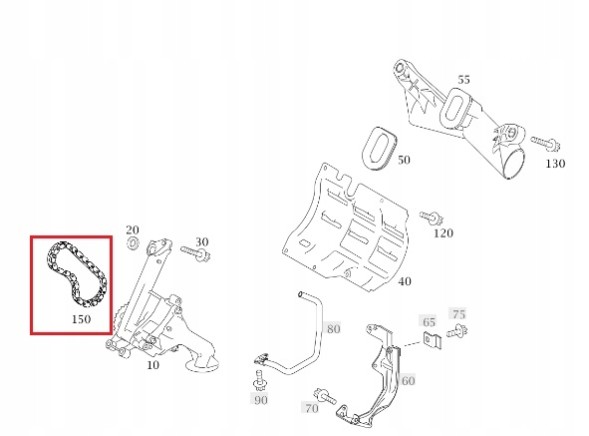 Mercedes-Benz OE A0009931276 Mercedes w169 w245 oil pump chain original