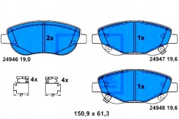 ATE  Ate set of brake pads front (with acoustic feel + driver assistant #28