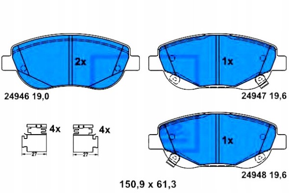 ATE  Ate set of brake pads front (with acoustic feel + driver assistant #28