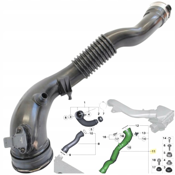 Mertt MRT-2031898 Turbo intercooler hose pipe bmw f20 f30 f34 f32 f34 x3 f25 x4 f26 35i n55