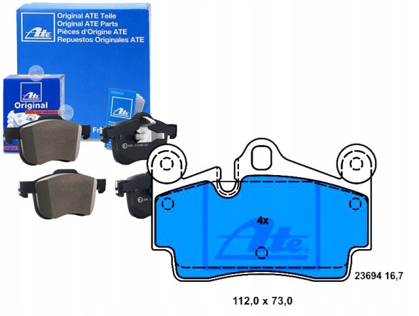 ATE PRO/13.0460-4976.2 ATE Brake pads vw porsche rear touareg cayenne at + collision assistant #34