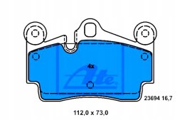 ATE PRO/13.0460-4976.2 ATE Brake pads vw porsche rear touareg cayenne at + collision assistant #34