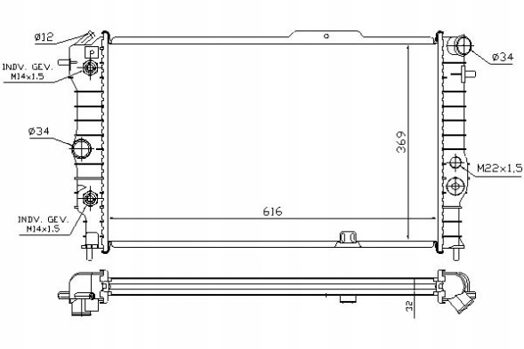 Nissens PRO/630641 NIS Engine cooler opel calibra a vectra a 1.4-2.0 + collision assistant #34