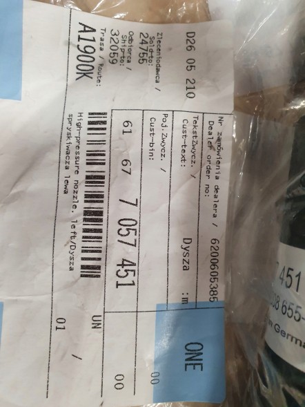 BMW OE  Bmw z4 e85 roadster e86 coupe original left lamp sprayer nozzle