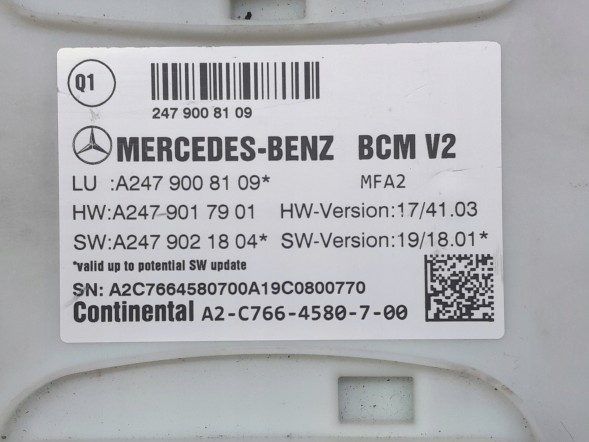 Mercedes-Benz OE MERCEDES W177 AMG MODUŁ STEROWNIK SAM A2479008109 Mercedes w177 module controller sam a2479008109