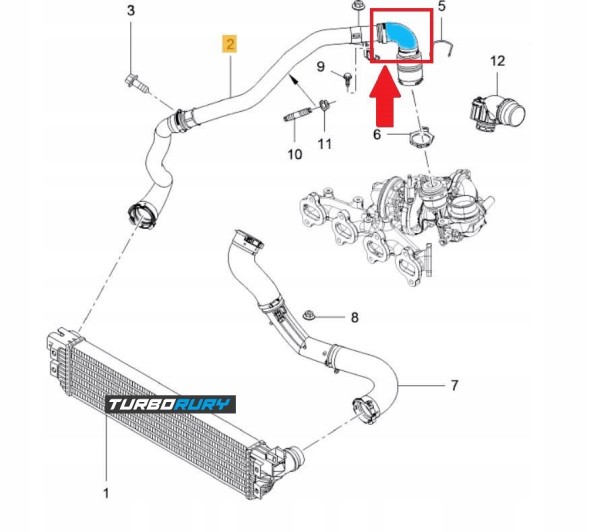 Turborury  Turbo intercooler hose pipe renault master opel movano b 2.3 dci 144602717r