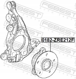 Febest 0182-ZRE212F Febest front wheel hub toyota prius 0182-zre212f fbt