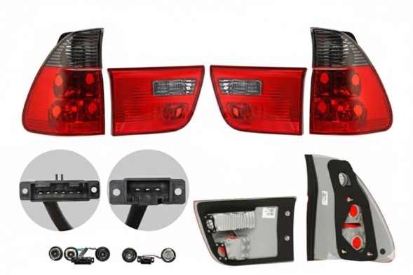 Eagle Eyes Lampy tylne - zestaw czerwono-biały, dymiony bmw X5 E53 05.03-10.06 Rear lamps - set red and white, smoked bmw x5 e53 05.03-10.06