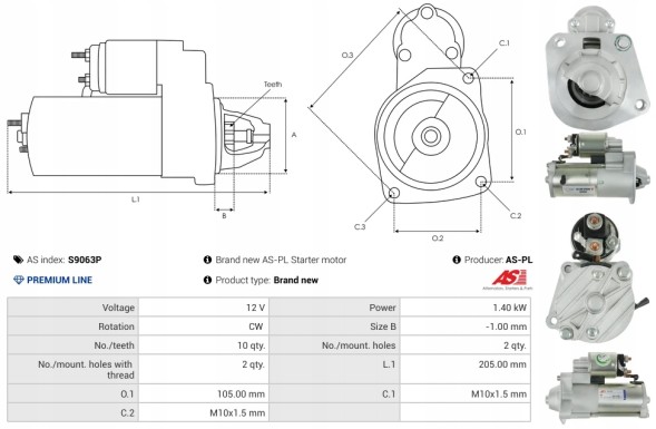 AS-PL S9063P Ford kuga 2.5; kuga 2.5; kuga 2.5 4x4; kuga 2.5 4x4; mondeo 2.5; mondeo tur