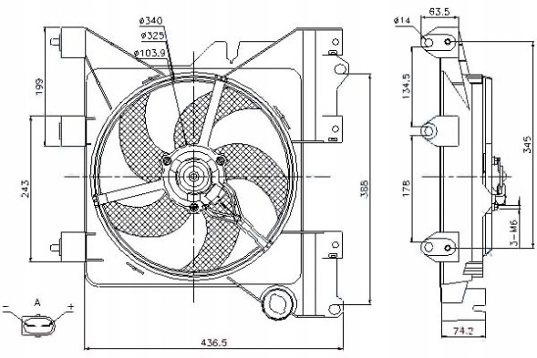 Nissens PRO/85316 NIS Radiator fan (with housing) citroen berlingo + collision assistant #34