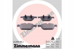 Zimmermann 24399.195.1 Front brake pads volvo xc60 2008- zimmermann 24399.195.1 24399.195.1
