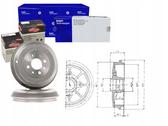 Delphi  Brake drums citroen saxo peugeot 106 i 106 ii + collision assistant #34