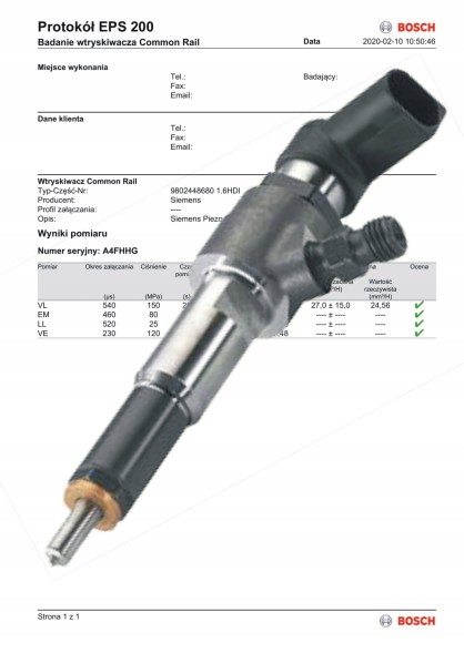 Peugeot OE 9674973080 1.6 E HDI 5907911036966 Injector 1.6hdi a2c59513556 9674973080 + deposit