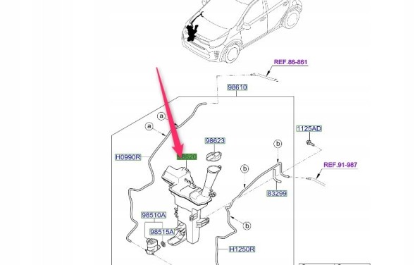 Kia OE 98620G6000 Washer reservoir kia picanto iii 20- lift