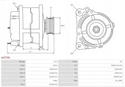 AS-PL A0779S Alternator a0779s as-pl audi a4 b5 (8d2)