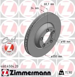 Zimmermann 460.4504.20 Brake disc left front 460.4504.20 zimmermann
