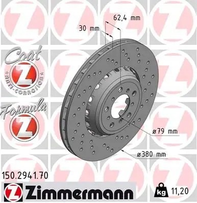Zimmermann  Brake disc right front ventilated