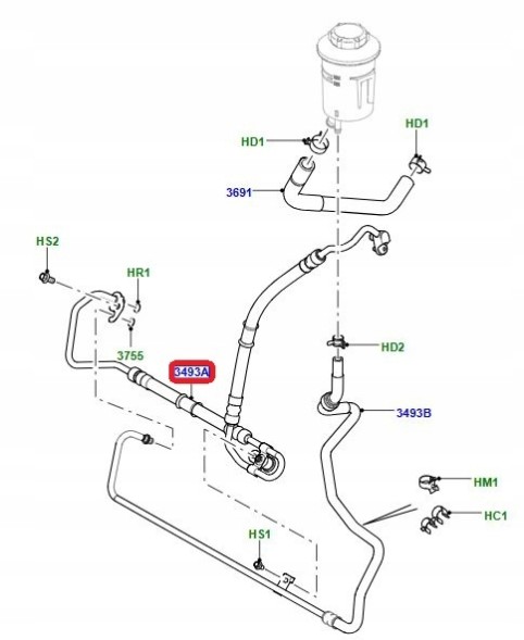 Eurospare UK  Power steering pump cable - land rover discovery 4 steering gear