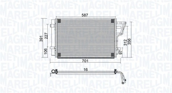 Magneti Marelli 350203951000 Magneti marelli air conditioning condenser hyundai elantra tre volumi (hd)1.6