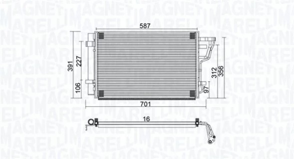 Magneti Marelli 350203951000 Magneti marelli air conditioning condenser hyundai elantra tre volumi (hd)1.6