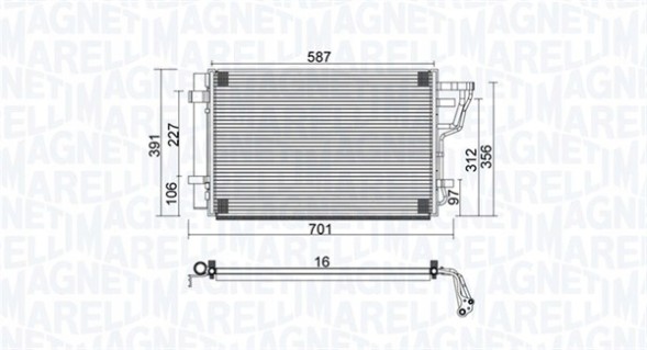 Magneti Marelli 350203951000 Magneti marelli air conditioning condenser hyundai elantra tre volumi (hd)1.6