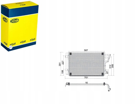 Magneti Marelli 350203951000 Magneti marelli air conditioning condenser hyundai elantra tre volumi (hd)1.6