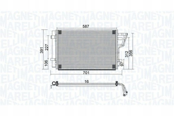 Magneti Marelli 350203951000 Magneti marelli air conditioning condenser hyundai elantra tre volumi (hd)1.6
